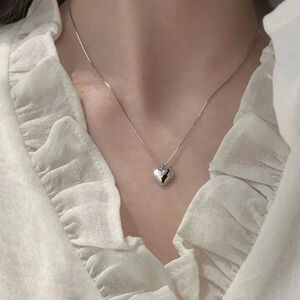 925 Sterling Silver Dainty Heart Pendant Necklace